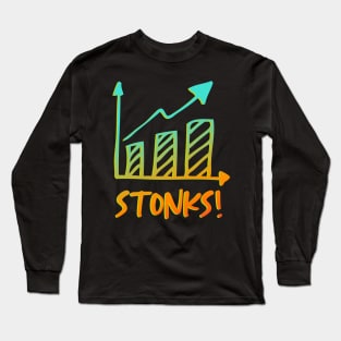 Stonks- Funny Stocks Stock Market Finance Trader Long Sleeve T-Shirt